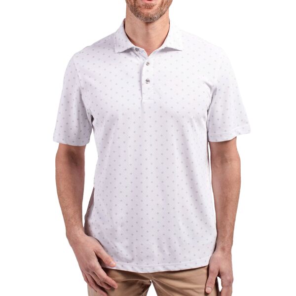 Cutter & Buck Virtue Eco Pique Tile Print Recycled Mens Big & Tall Polo Thumbnail