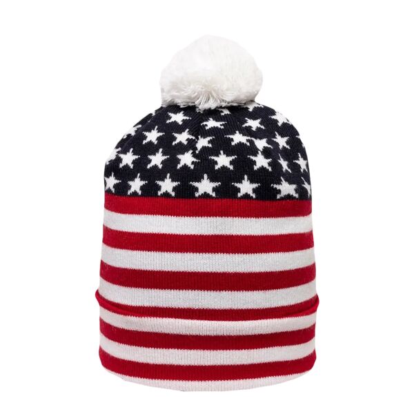 Americana Watch Cap W/Pom Thumbnail
