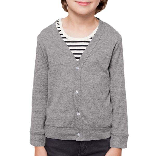 BR100 Toddler Tri-Blend Rib Cardigan Thumbnail